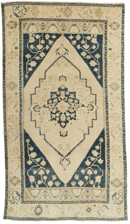 7x12 Green and Blue Turkish Tribal Rug