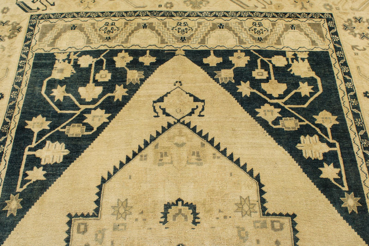 7x12 Green and Blue Turkish Tribal Rug