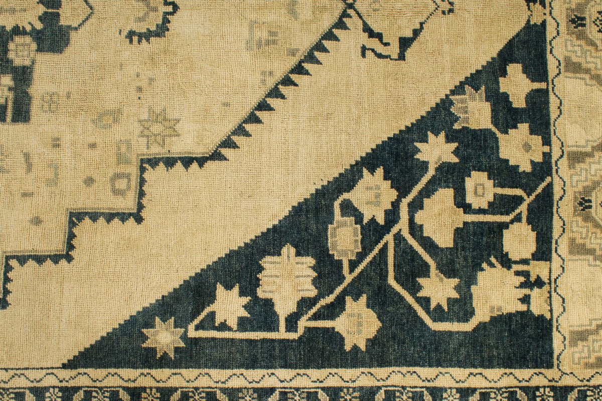 7x12 Green and Blue Turkish Tribal Rug