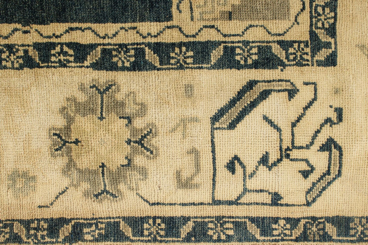 7x12 Green and Blue Turkish Tribal Rug