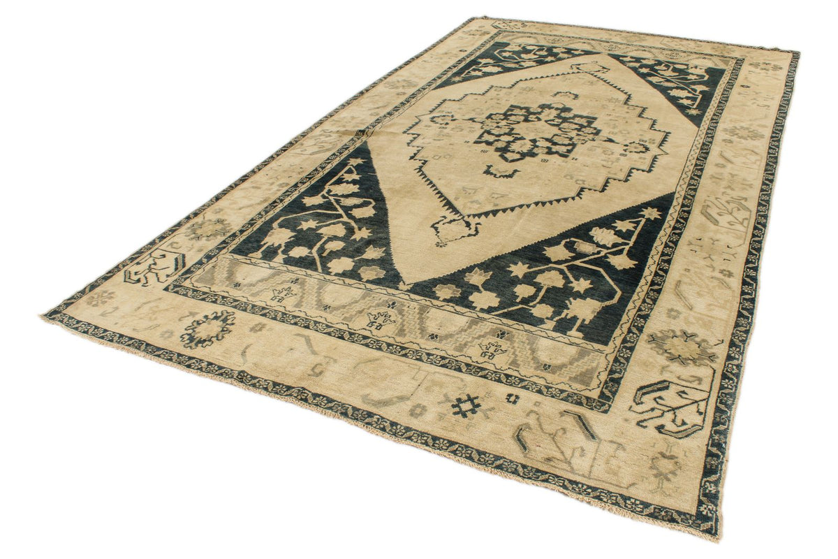 7x12 Green and Blue Turkish Tribal Rug