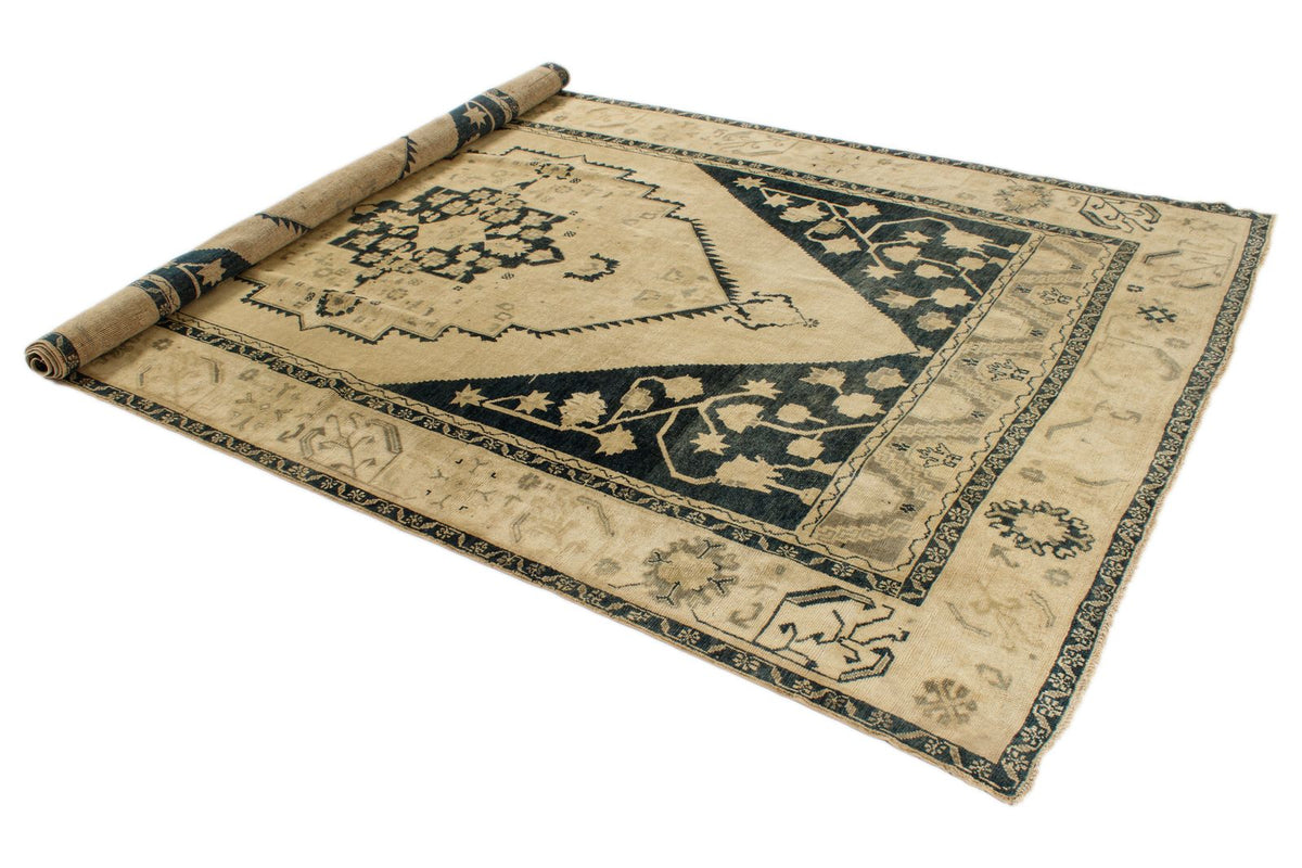 7x12 Green and Blue Turkish Tribal Rug