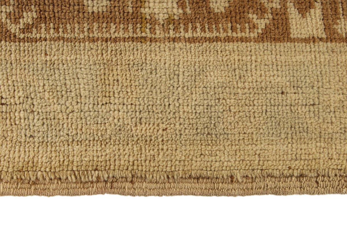 6x11 Green and Beige Turkish Tribal Rug
