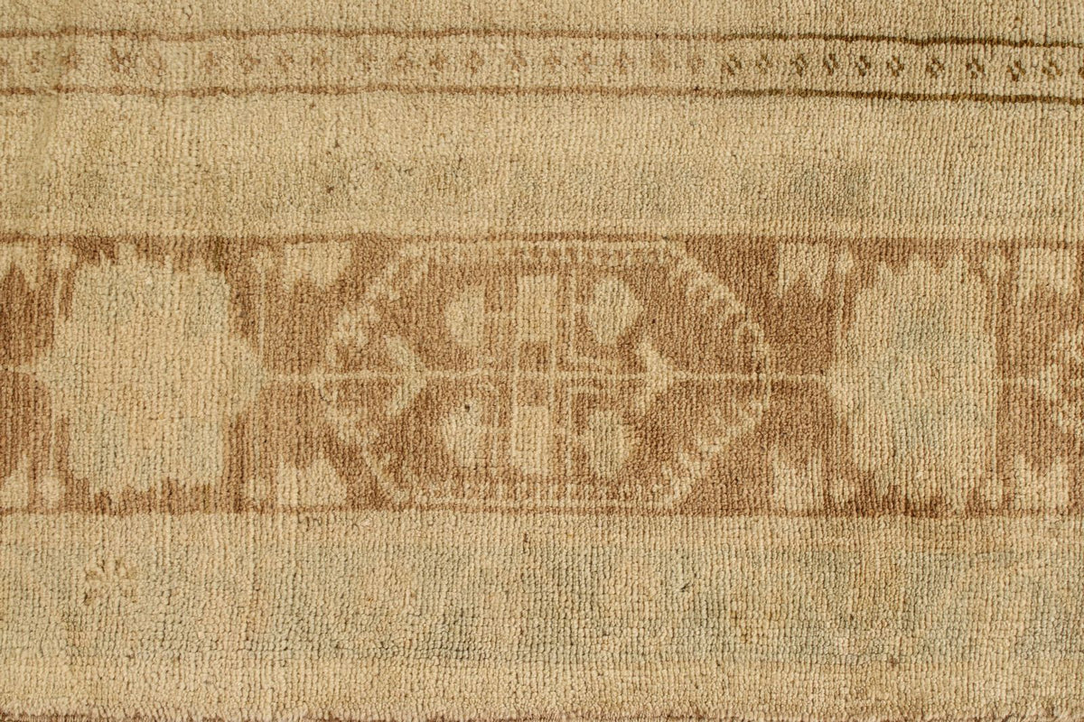 6x11 Green and Beige Turkish Tribal Rug