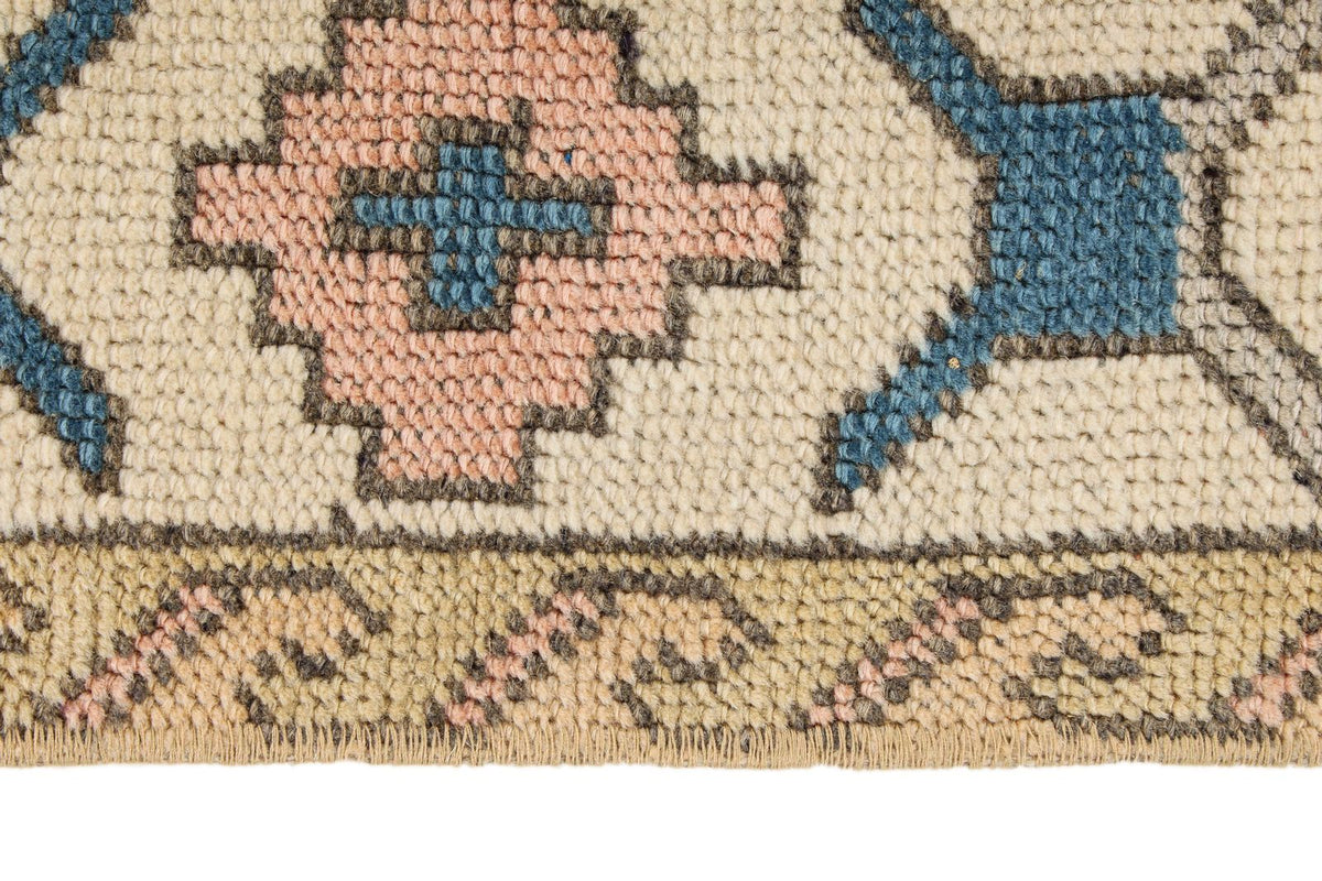 4x7 Pink and White Turkish Tribal Rug