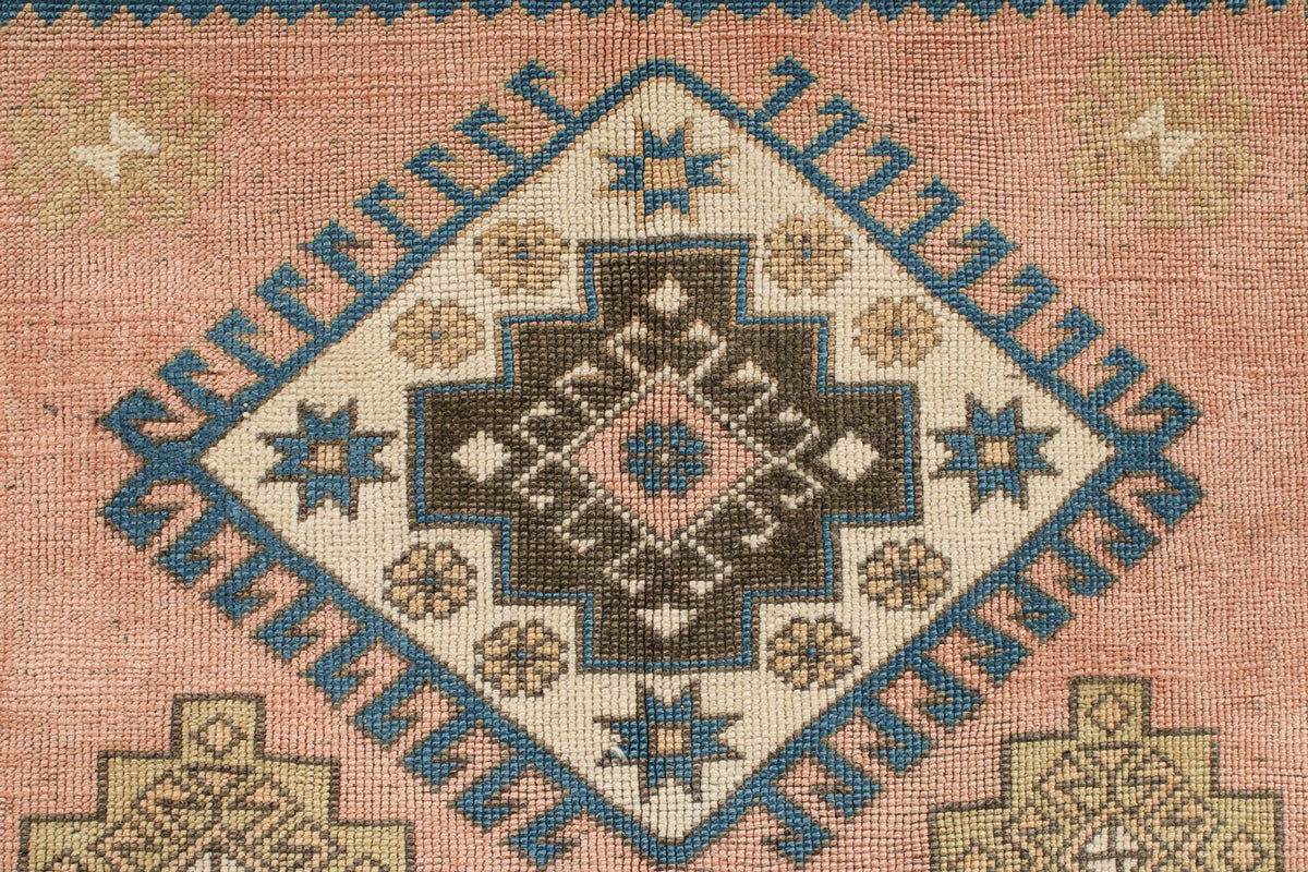 4x7 Pink and White Turkish Tribal Rug