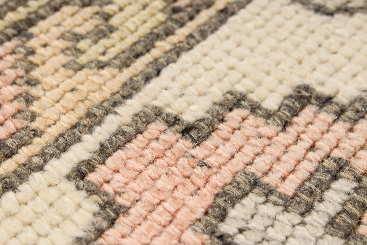 4x7 Pink and White Turkish Tribal Rug