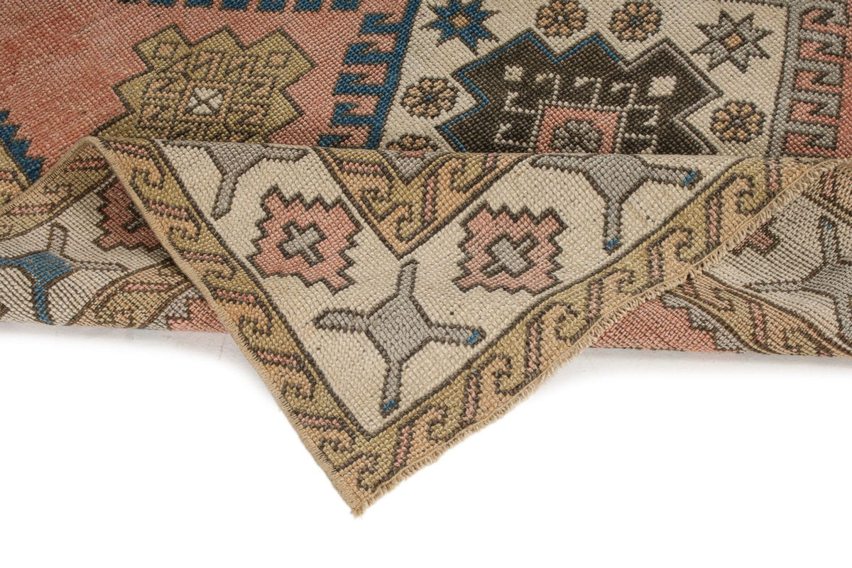 4x7 Pink and White Turkish Tribal Rug