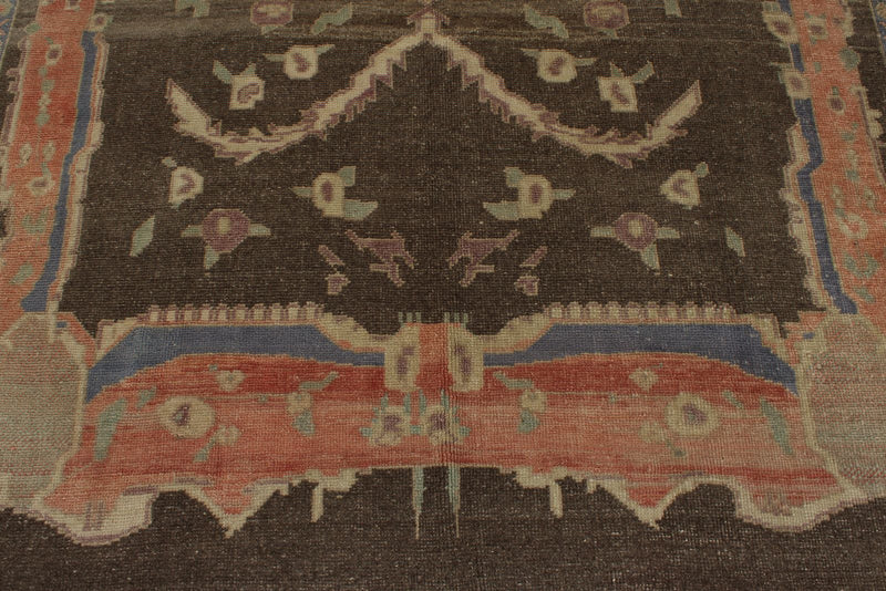 6x10 Brown and Pink Turkish Tribal Rug