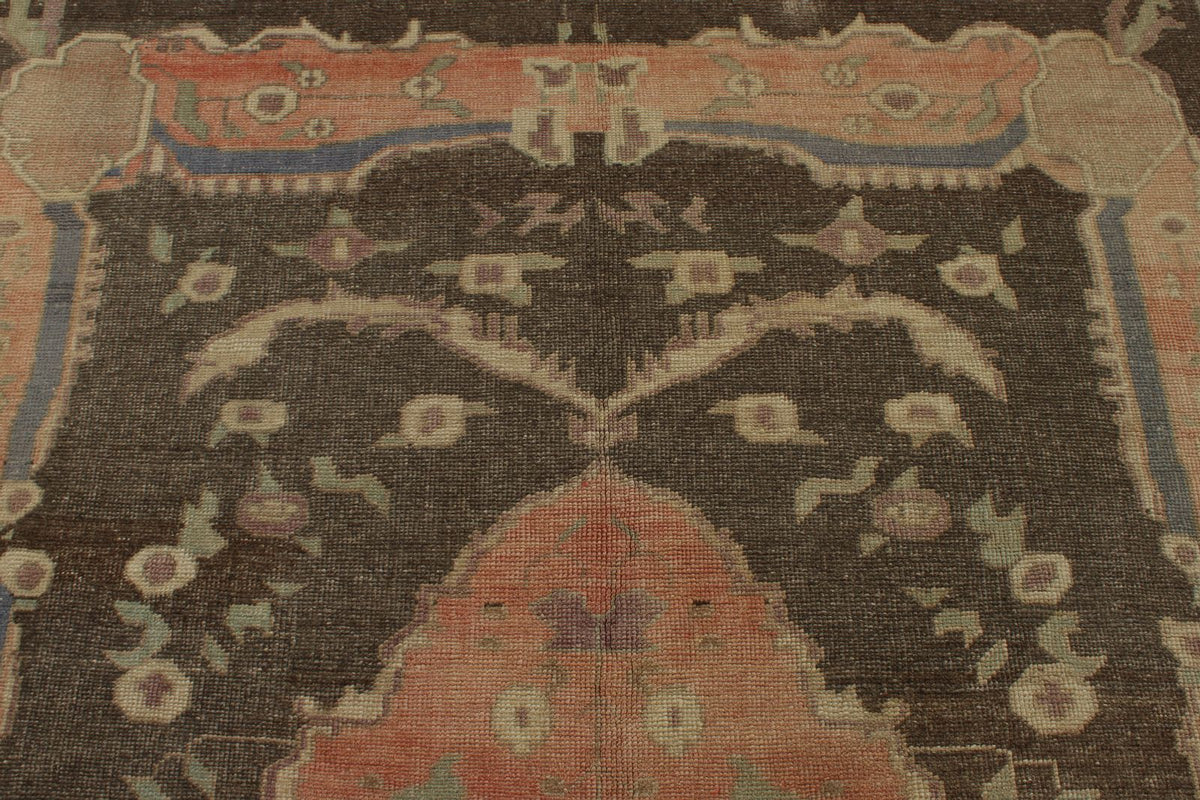 6x10 Brown and Pink Turkish Tribal Rug