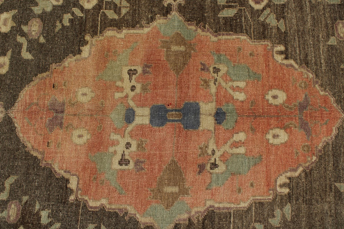 6x10 Brown and Pink Turkish Tribal Rug