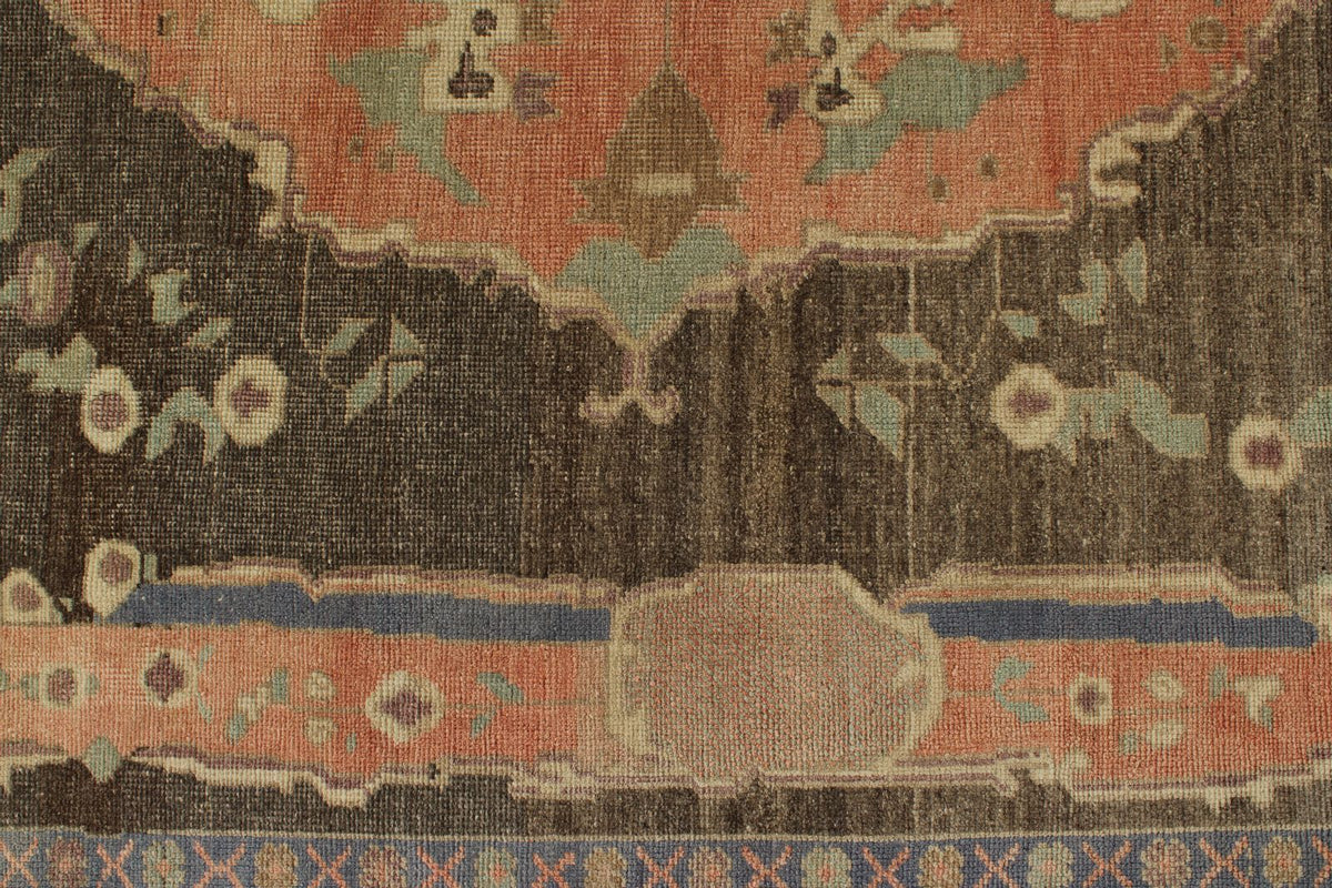 6x10 Brown and Pink Turkish Tribal Rug