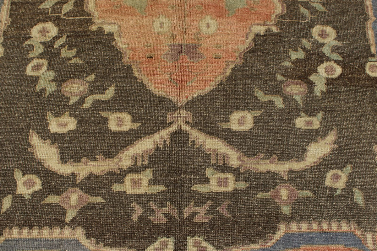 6x10 Brown and Pink Turkish Tribal Rug