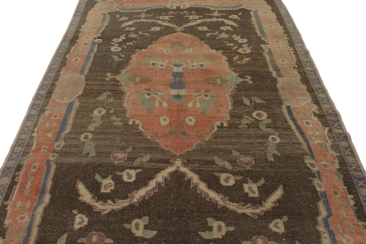 6x10 Brown and Pink Turkish Tribal Rug