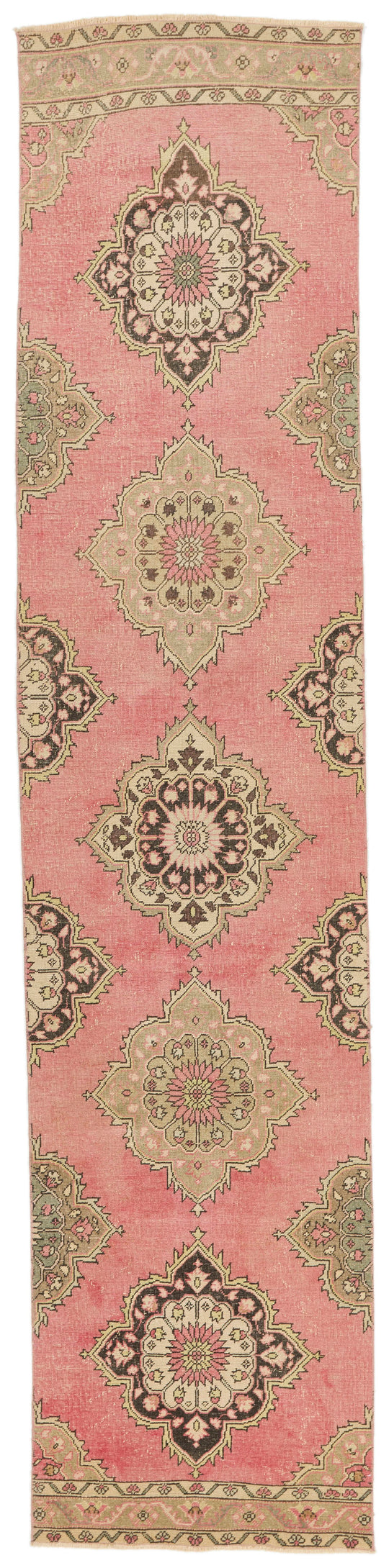3x14 Pink and Brown Turkish Tribal Runner