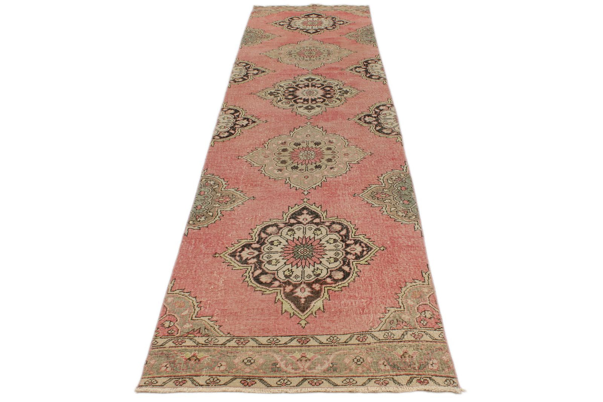 3x14 Pink and Brown Turkish Tribal Runner