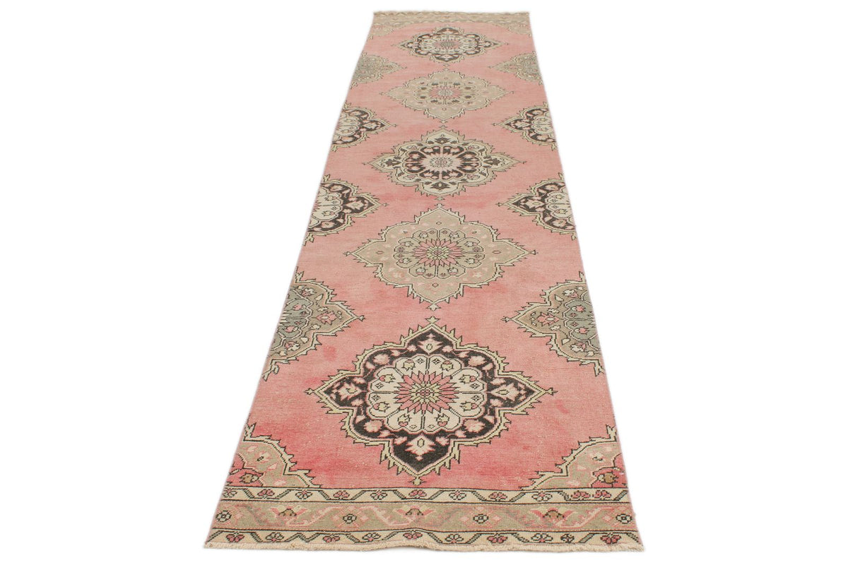 3x14 Pink and Brown Turkish Tribal Runner