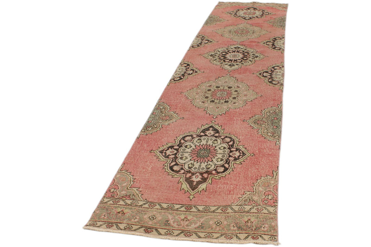3x14 Pink and Brown Turkish Tribal Runner