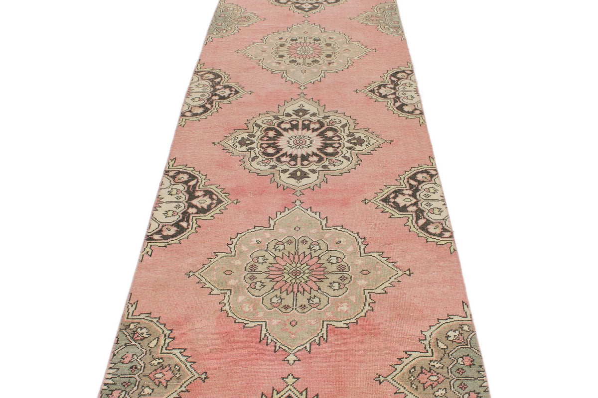 3x14 Pink and Brown Turkish Tribal Runner