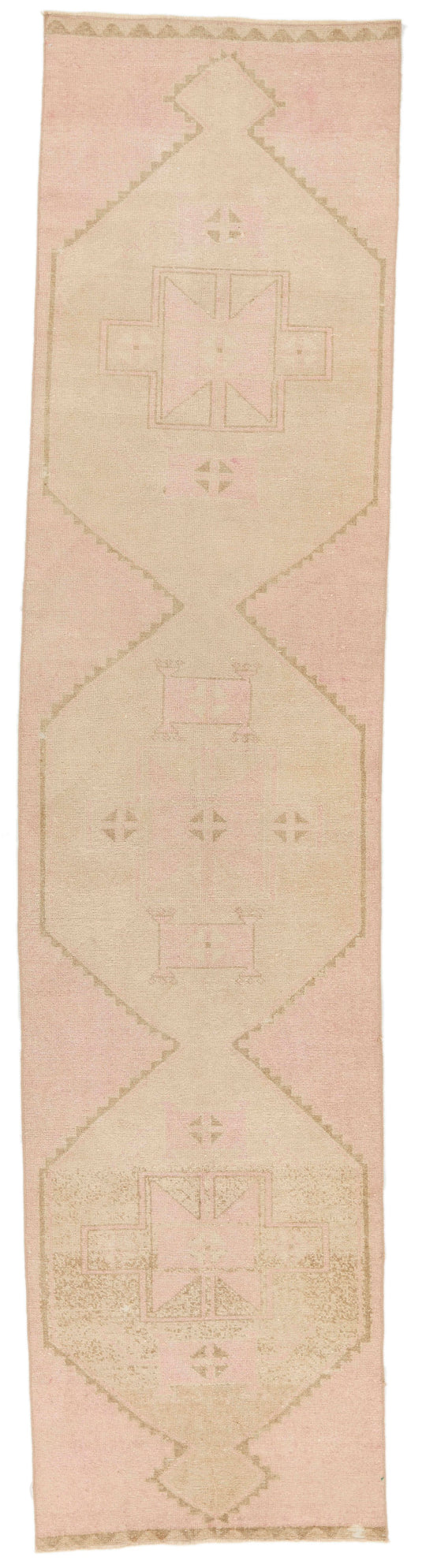 3x13 Pink and Green Turkish Tribal Runner