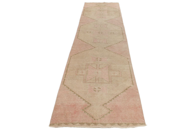3x13 Pink and Green Turkish Tribal Runner
