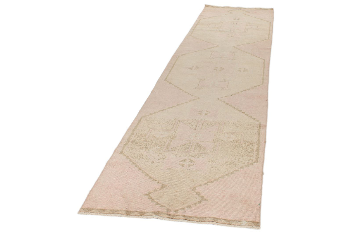 3x13 Pink and Green Turkish Tribal Runner