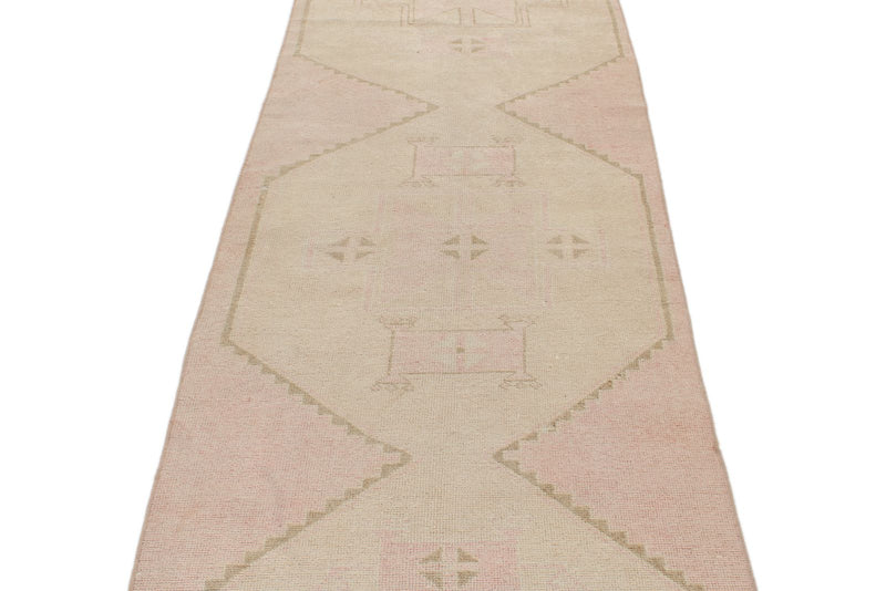 3x13 Pink and Green Turkish Tribal Runner
