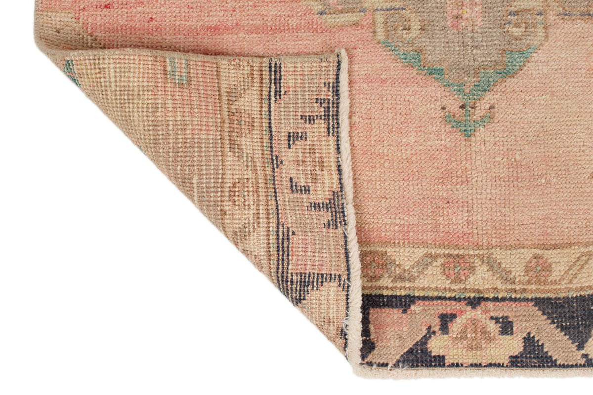 3x12 Pink and Navy Turkish Tribal Runner