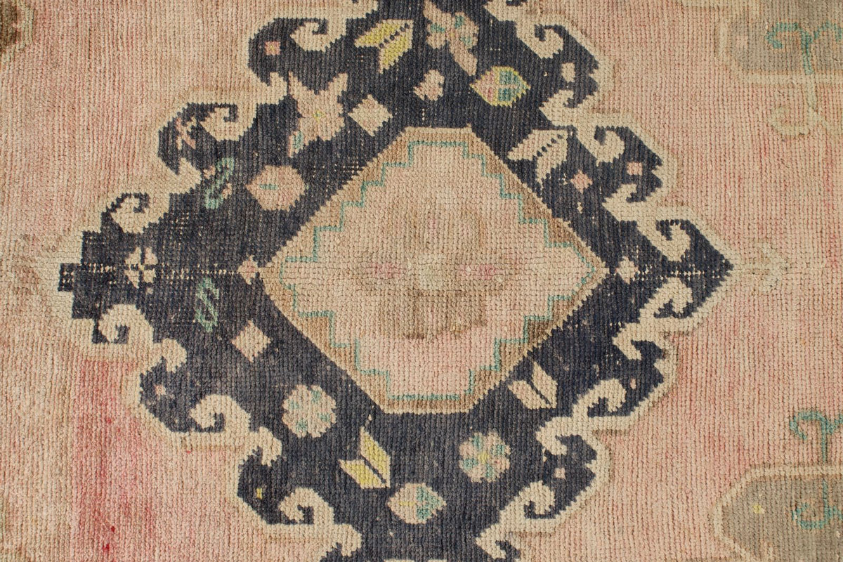 3x12 Pink and Navy Turkish Tribal Runner