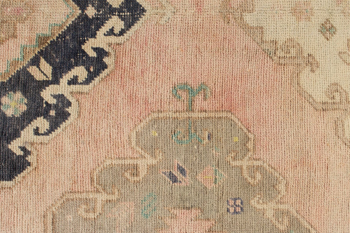 3x12 Pink and Navy Turkish Tribal Runner