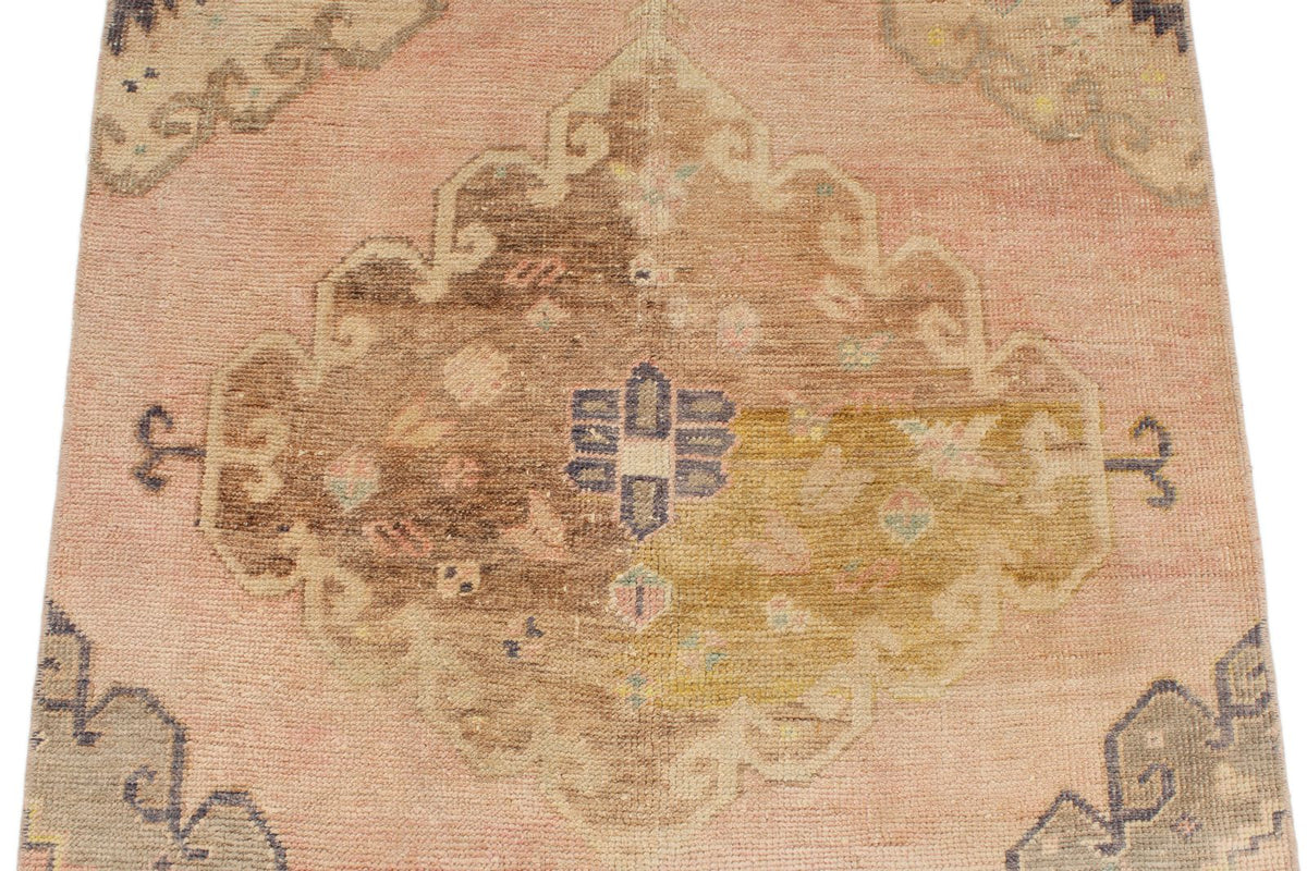 3x12 Pink and Navy Turkish Tribal Runner