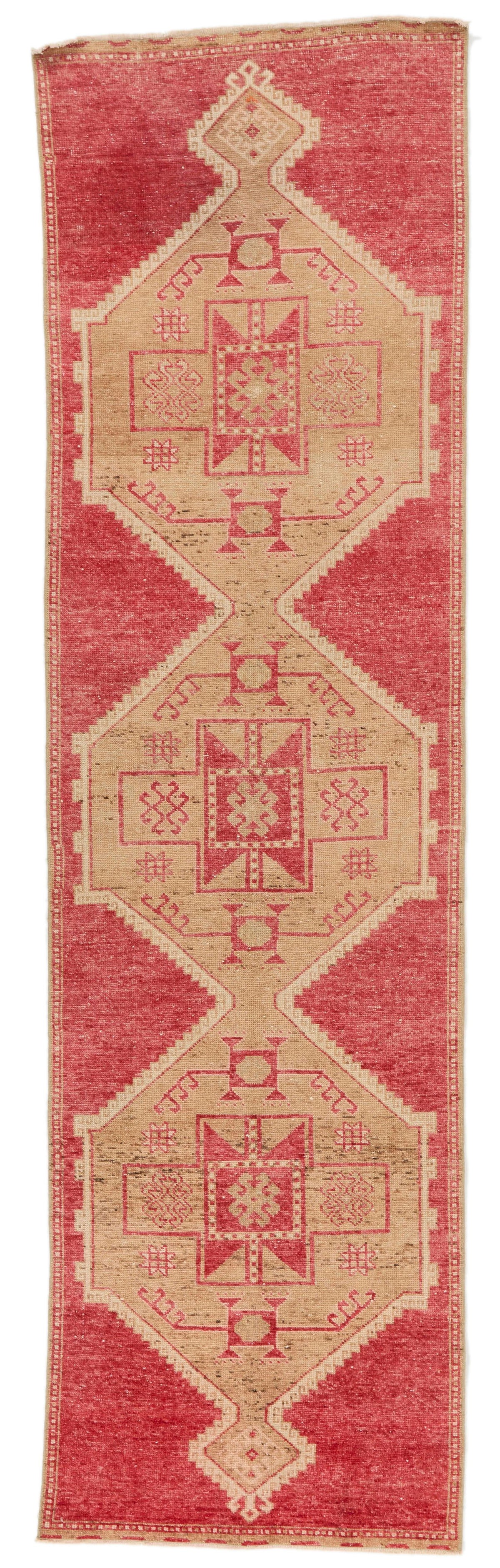 3x10 Green and Pink Turkish Tribal Runner