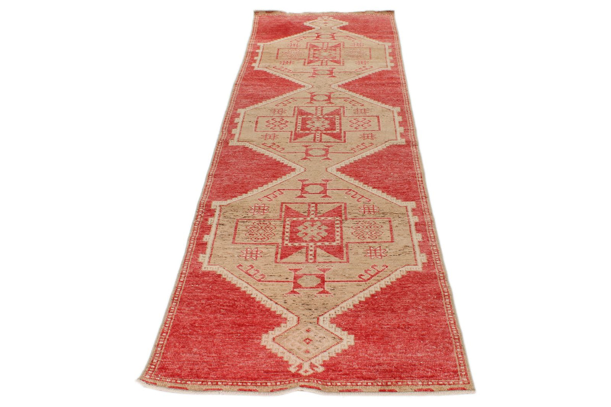 3x10 Green and Pink Turkish Tribal Runner