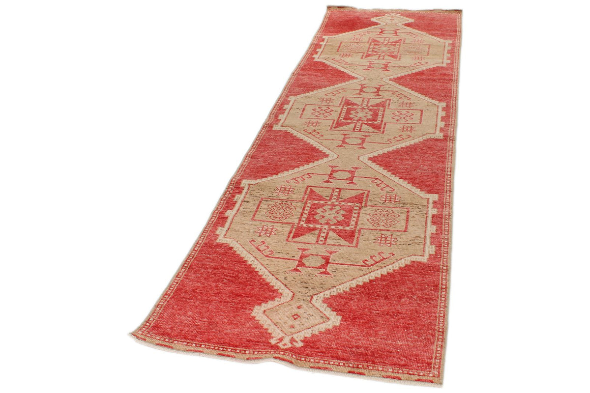 3x10 Green and Pink Turkish Tribal Runner