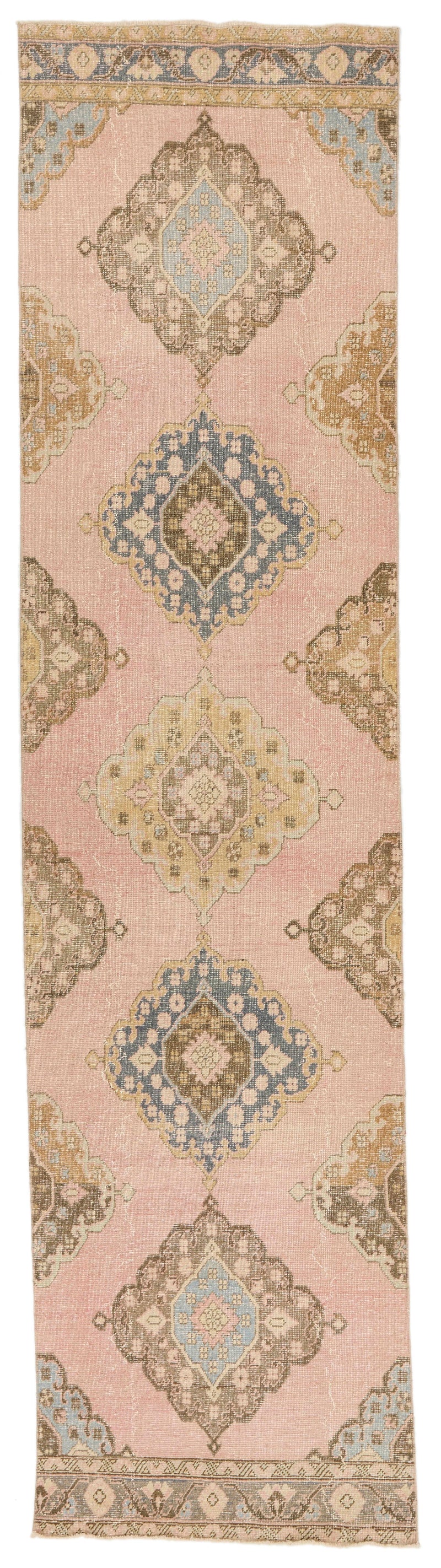 3x13 Brown and Pink Turkish Tribal Runner