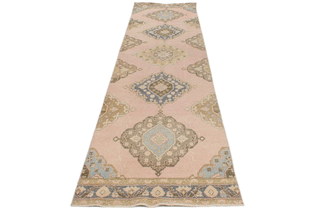 3x13 Brown and Pink Turkish Tribal Runner