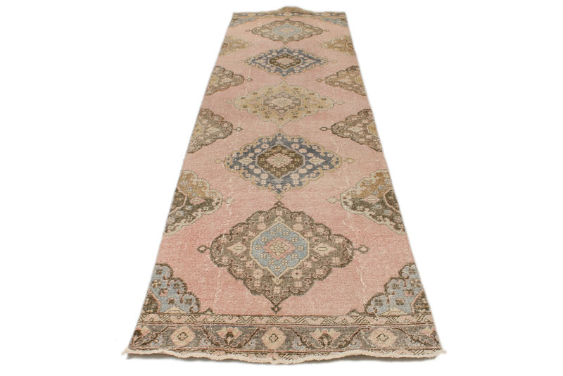 3x13 Brown and Pink Turkish Tribal Runner