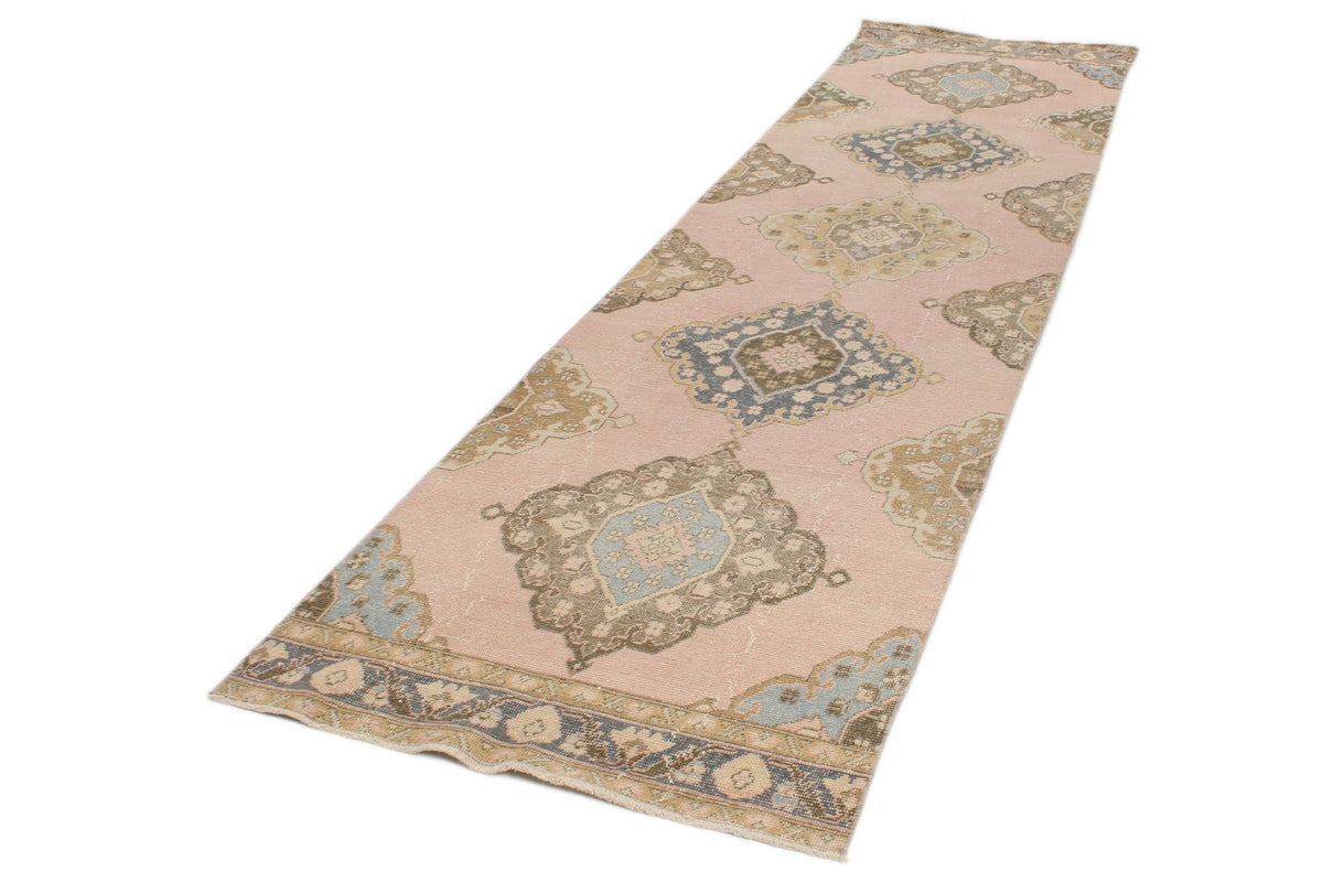 3x13 Brown and Pink Turkish Tribal Runner