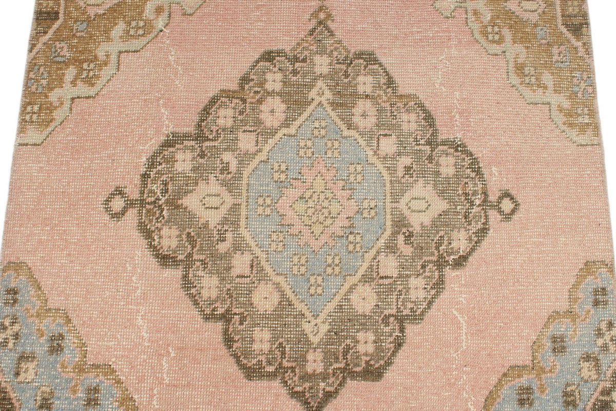 3x13 Brown and Pink Turkish Tribal Runner