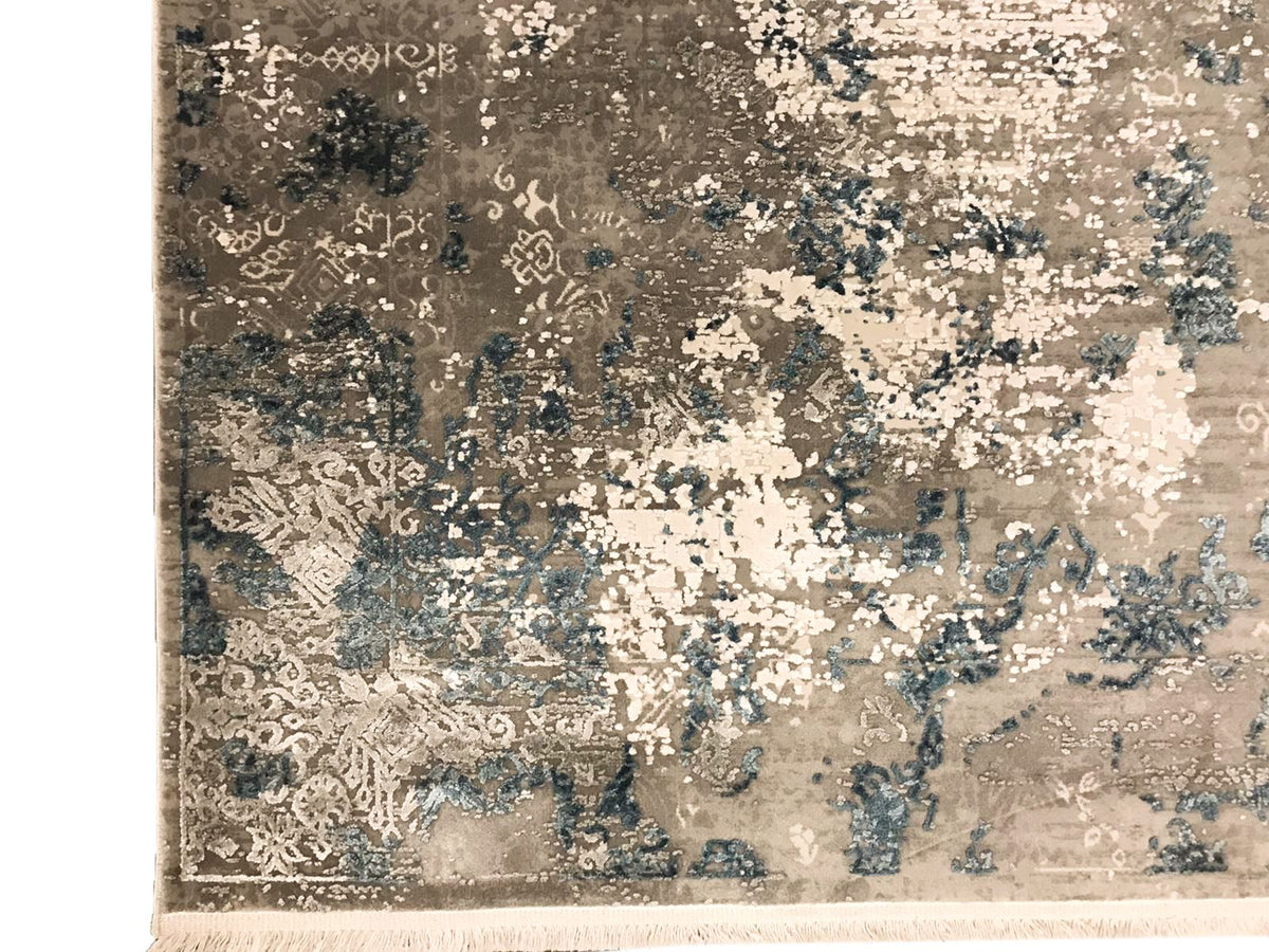 7x10 Blue and Gray Turkish Antep Rug