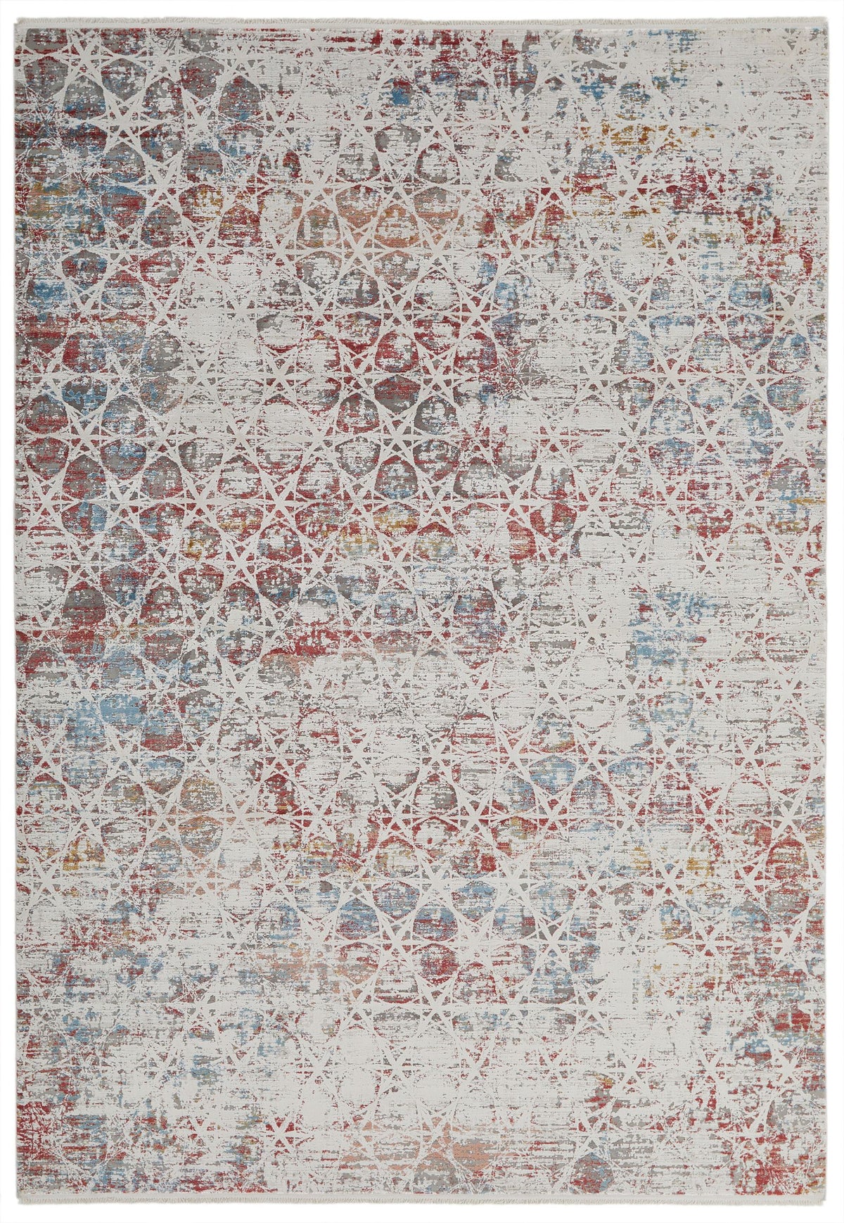 7x10 Red and Blue Turkish Antep Rug