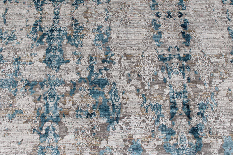 7x10 Gray and Blue Turkish Antep Rug