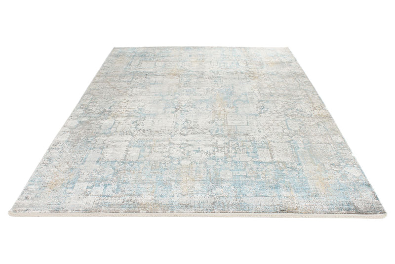 7x10 Blue and Gold Turkish Antep Rug