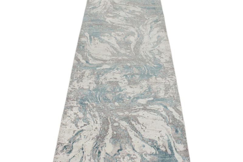 3x10 Gray and Blue Turkish Antep Runner