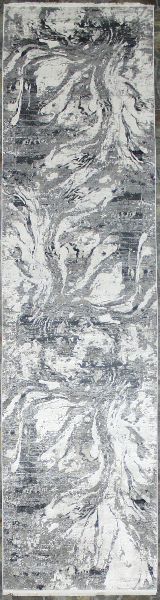 3x10 Gray and White Turkish Antep Runner