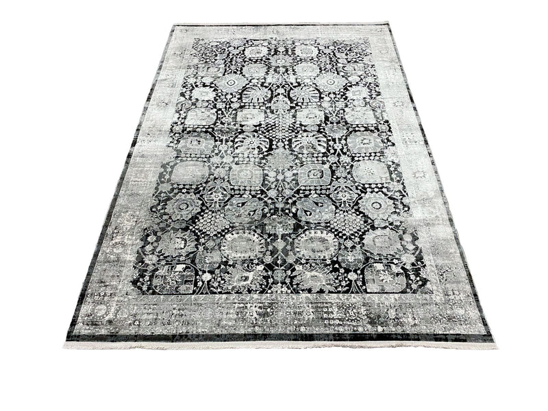 5x8 Black and Gray Turkish Antep Rug