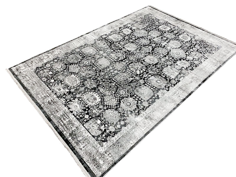 5x8 Black and Gray Turkish Antep Rug