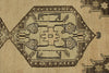 4x9 Ivory and Brown Turkish Tribal Rug