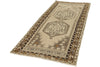 4x9 Ivory and Brown Turkish Tribal Rug