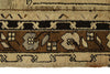 4x9 Ivory and Brown Turkish Tribal Rug
